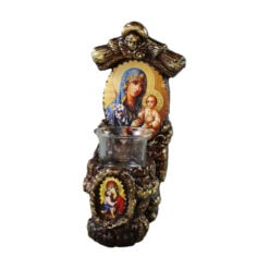 Candela decorativa din ipsos cu Sfanta Maria si Pruncul - 10 x 23 cm