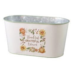 Ghiveci oval decorativa din metal "Thankful