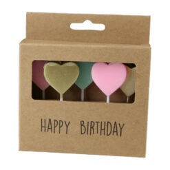 Set 5 lumanari pentru tort Inimioare 3 x 7cm