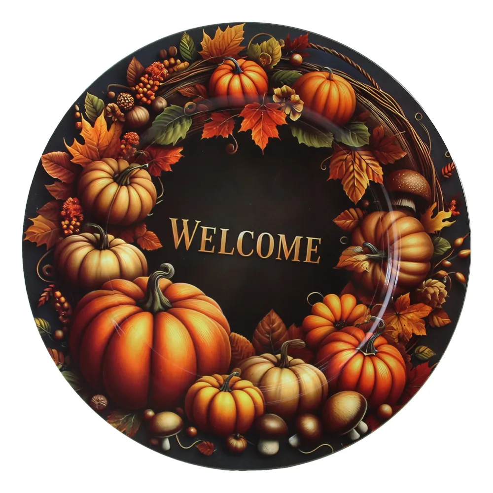 Tava din plastic decorativa "Welcome" cu dovlecei 33 cm Tava din plastic decorativa "Welcome" cu dovlecei 33 cm