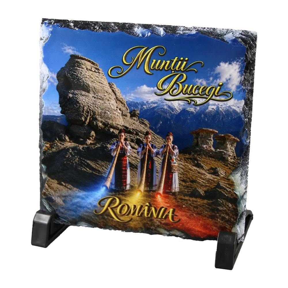 Placa din ardezie Muntii Bucegi 14 x 14 cm Placa din ardezie Muntii Bucegi 14 x 14 cm