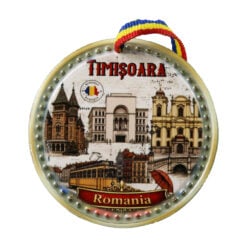 Magnet de frigider rotund din ceramica Timisoara 6.5 cm