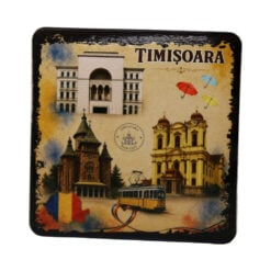 Magnet de frigider din plastic Timisoara 7.5 x 7.5 cm