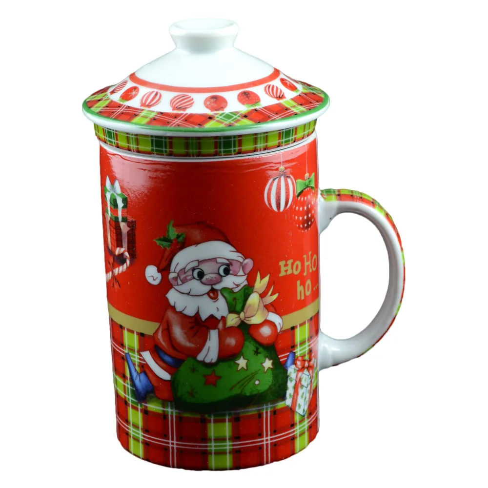 Cana de craciun cu capac realizata din ceramica - Design Craciun - Diferite modele Cana de craciun cu capac realizata din ceramica - Design Craciun - Diferite modele