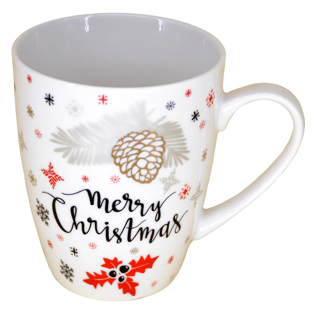 Cana de craciun realizata din ceramica - Design Craciun si inscriptia "Merry Christmas" - Diverse modele Cana de craciun realizata din ceramica - Design Craciun si inscriptia "Merry Christmas" - Diverse modele