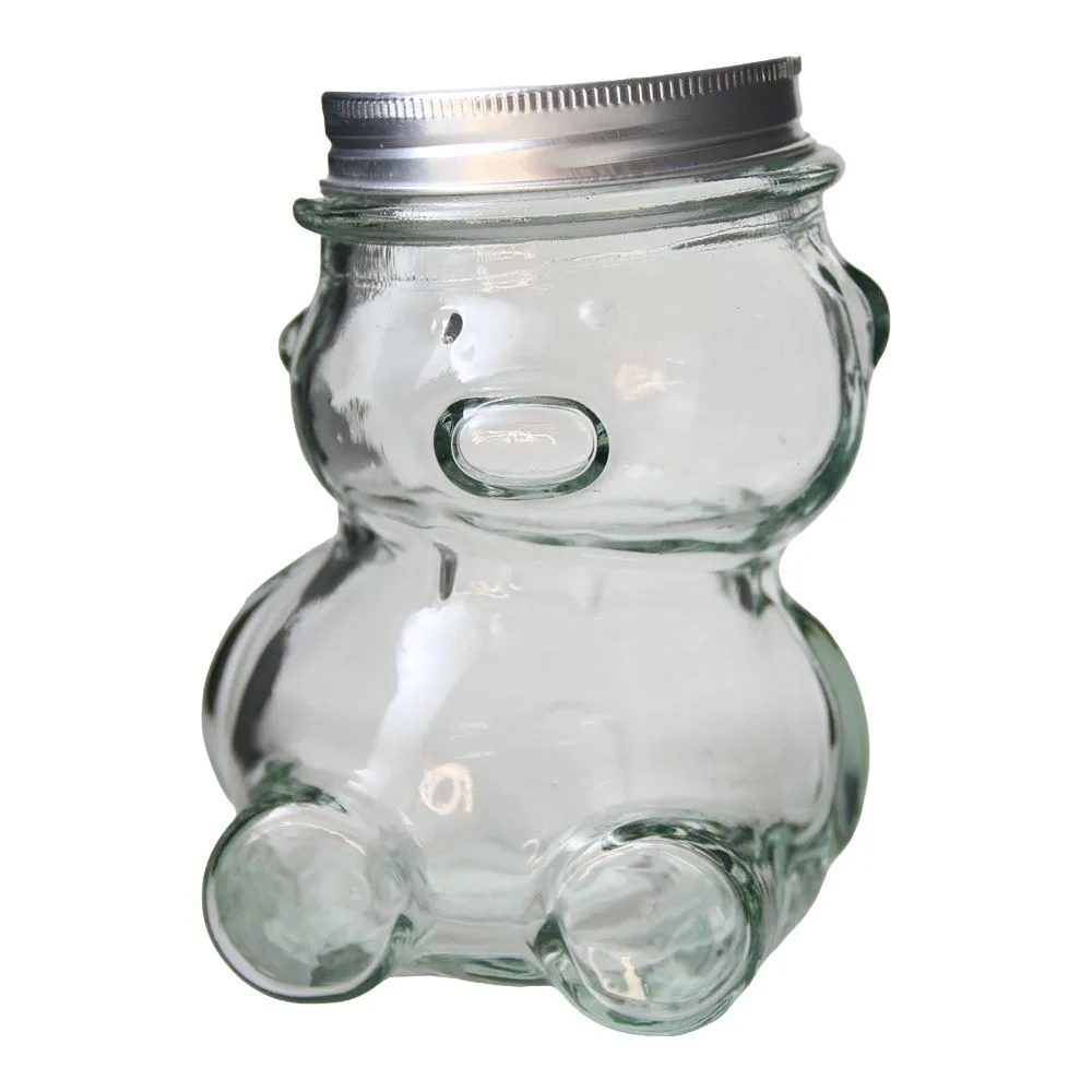 Borcan Ursulet din sticla pentru miere 300 ml Borcan Ursulet din sticla pentru miere 300 ml