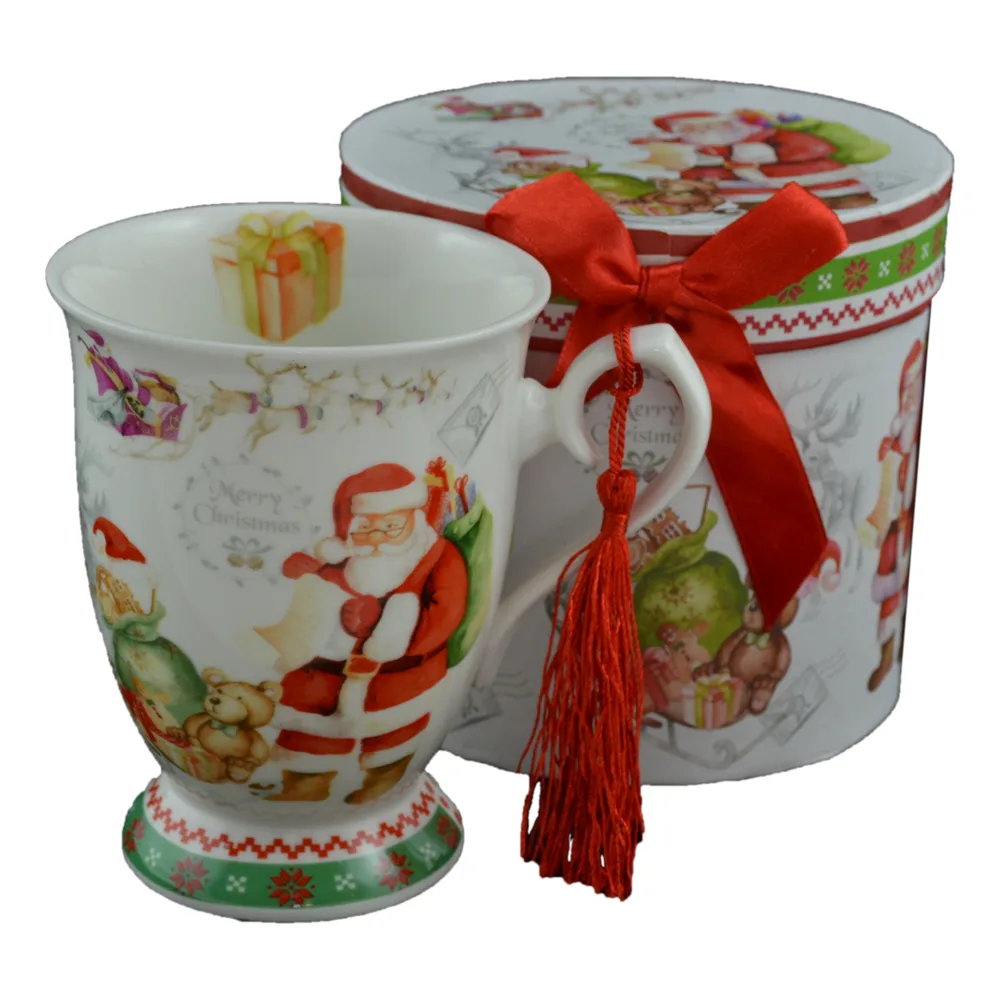 Cana de craciun realizata din ceramica in cutie cadou - Design Mos Craciun Cana de craciun realizata din ceramica in cutie cadou - Design Mos Craciun