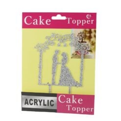 Ornament tort pentru nunta din acril 13.5 x 17.5 cm