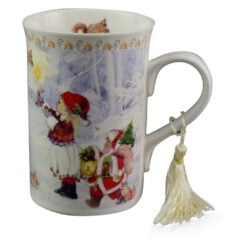 Cana de craciun realizata din ceramica in cutie cadou - Design Craciun