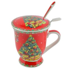 lingurita si infuzor metalic - Design cu pom de Craciun
