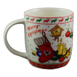 Cana de craciun realizata din ceramica - Design Craciun si inscriptia "Merry Christmas"