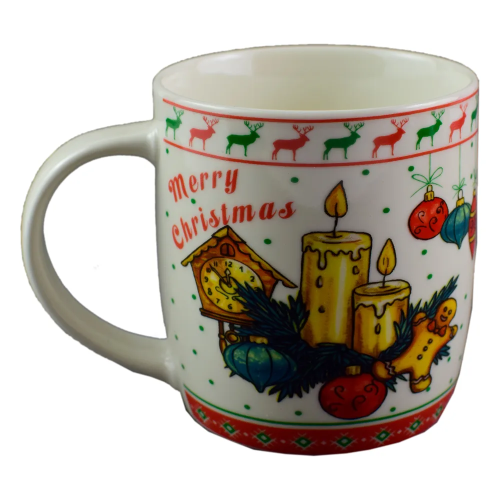 Cana de craciun realizata din ceramica - Design Craciun si inscriptia "Merry Christmas" Cana de craciun realizata din ceramica - Design Craciun si inscriptia "Merry Christmas"