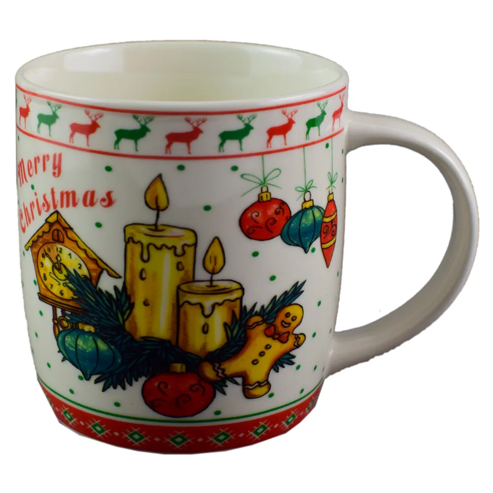 Cana de craciun realizata din ceramica - Design Craciun si inscriptia "Merry Christmas" Cana de craciun realizata din ceramica - Design Craciun si inscriptia "Merry Christmas"