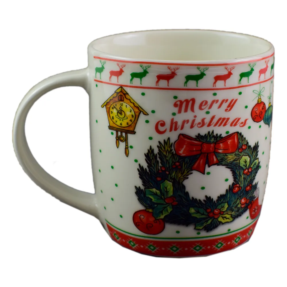 Cana de craciun realizata din ceramica - Design Craciun si inscriptia "Merry Christmas" Cana de craciun realizata din ceramica - Design Craciun si inscriptia "Merry Christmas"