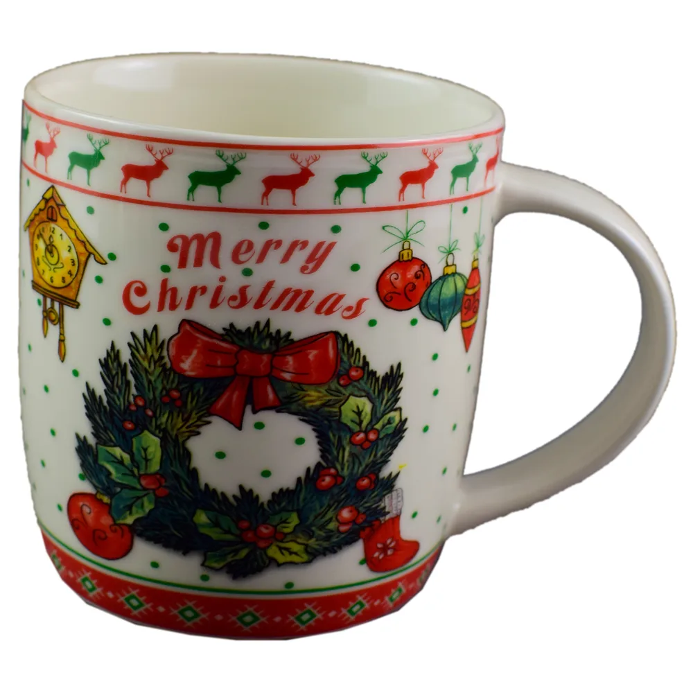 Cana de craciun realizata din ceramica - Design Craciun si inscriptia "Merry Christmas" Cana de craciun realizata din ceramica - Design Craciun si inscriptia "Merry Christmas"