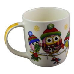Cana de craciun realizata din ceramica - Design Craciun cu bufnite