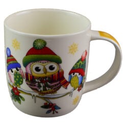 Cana de craciun realizata din ceramica - Design Craciun cu bufnite
