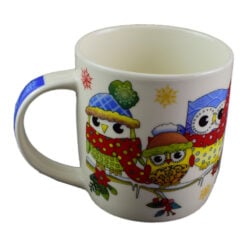 Cana de craciun realizata din ceramica - Design Craciun cu bufnite