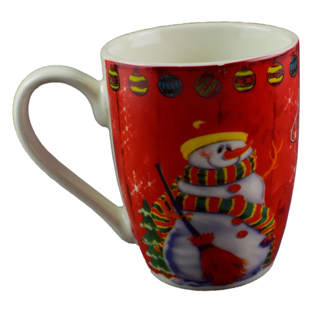 Cana de craciun realizata din ceramica - Design cu om de zapada - Diverse modele Cana de craciun realizata din ceramica - Design cu om de zapada - Diverse modele