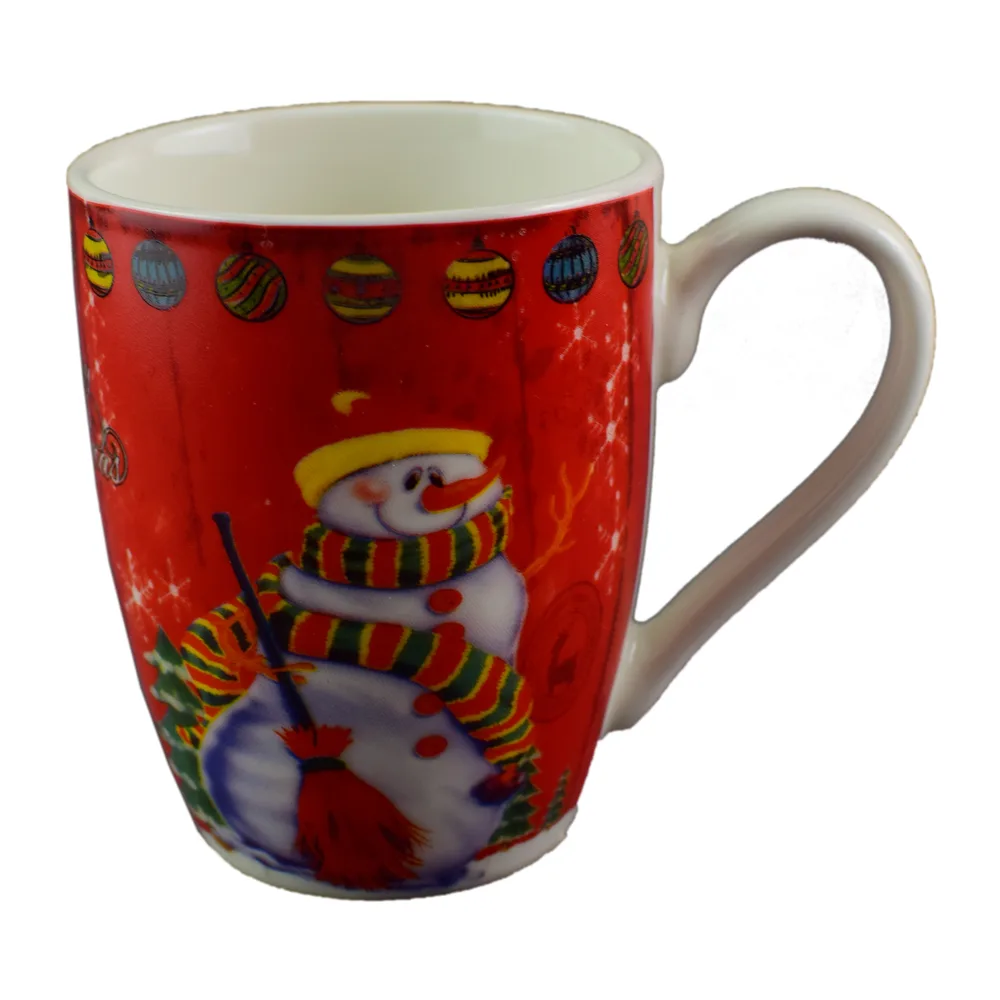 Cana de craciun realizata din ceramica - Design cu om de zapada - Diverse modele Cana de craciun realizata din ceramica - Design cu om de zapada - Diverse modele