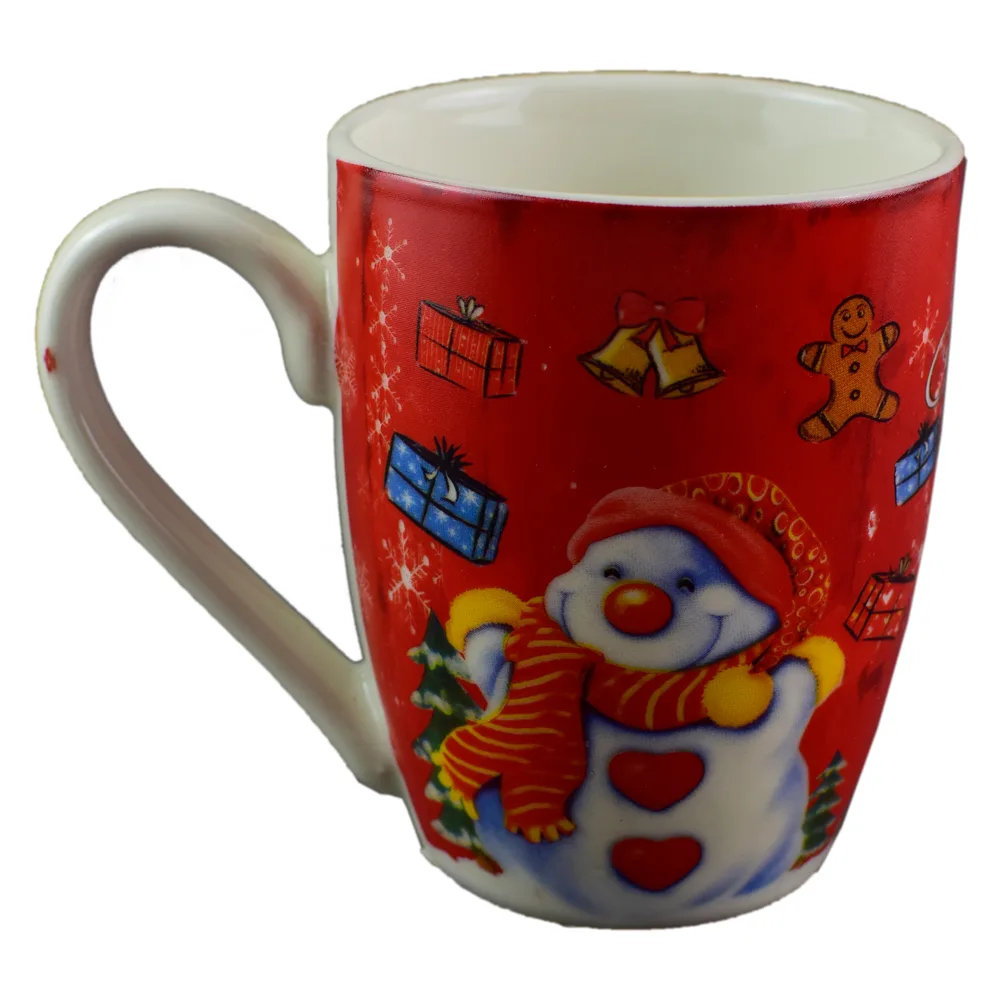 Cana de craciun realizata din ceramica - Design cu om de zapada - Diverse modele Cana de craciun realizata din ceramica - Design cu om de zapada - Diverse modele