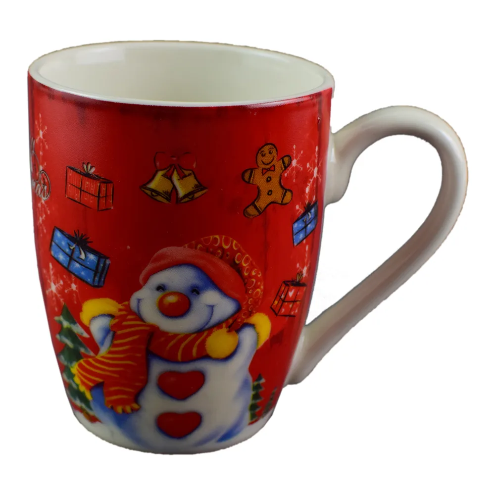 Cana de craciun realizata din ceramica - Design cu om de zapada - Diverse modele Cana de craciun realizata din ceramica - Design cu om de zapada - Diverse modele