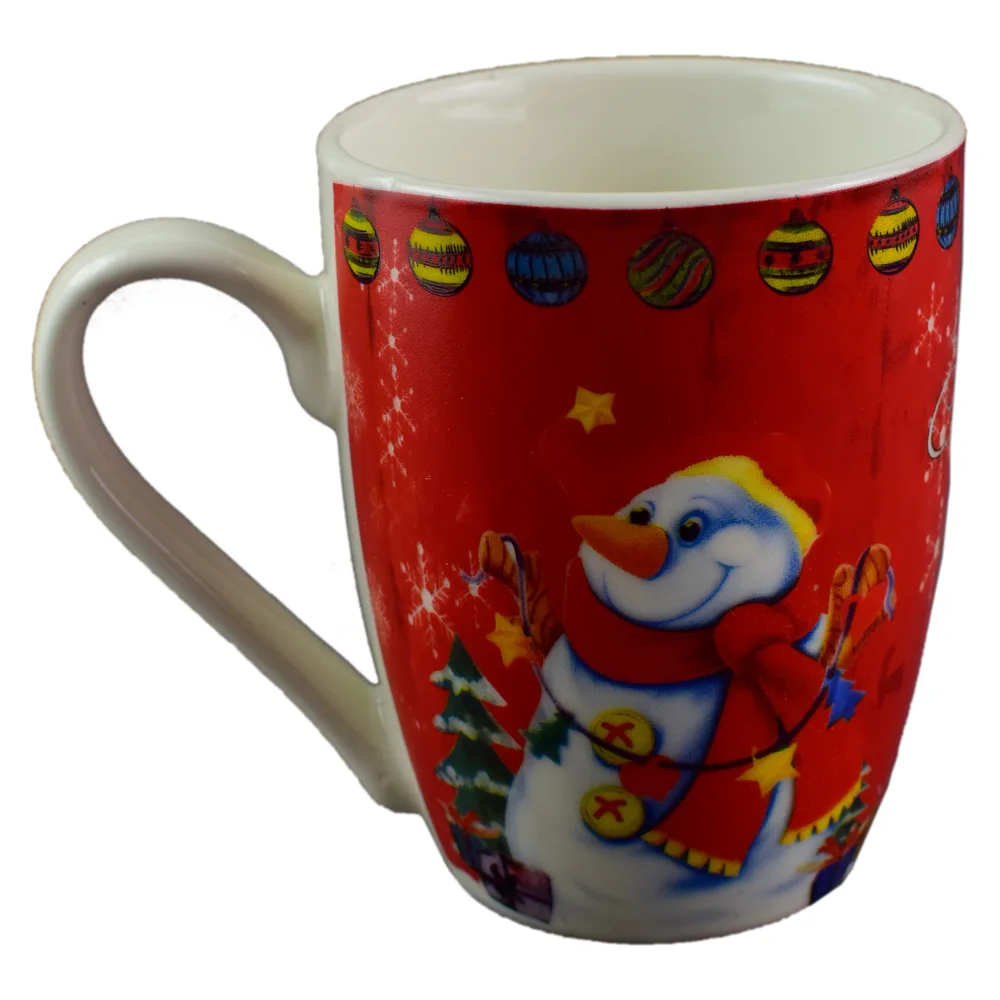 Cana de craciun realizata din ceramica - Design cu om de zapada - Diverse modele Cana de craciun realizata din ceramica - Design cu om de zapada - Diverse modele