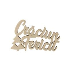 Decoratiune din lemn cu mesaje diferite de Craciun 5-8 cm