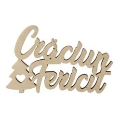 Decoratiune din lemn cu mesaje diferite de Craciun 5-8 cm
