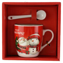 Cana cu lingurita din ceramica "Merry Christmas" 8 CM
