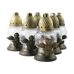Set 6 candele din sticla pentru cimitir