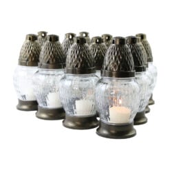 Set 12 candele din sticla pentru cimitir
