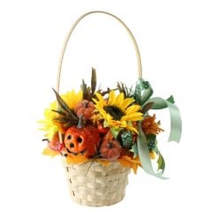 Aranjament de toamna cu dovlecei si floarea soarelui 20 x 30 cm