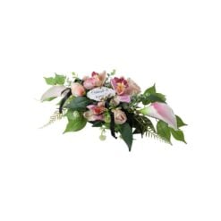 Aranjament floral pentru cimitir cu flori artificiale 40 cm