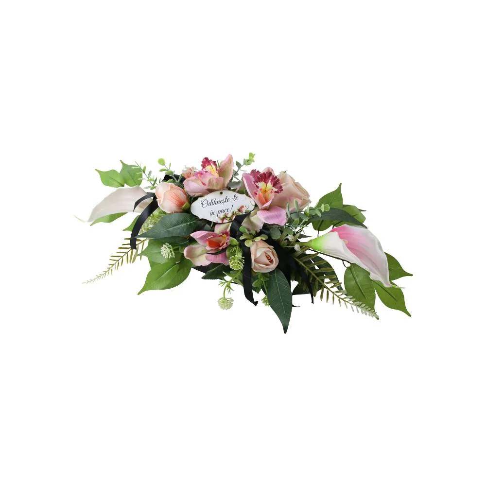 Aranjament floral pentru cimitir cu flori artificiale 40 cm Aranjament floral pentru cimitir cu flori artificiale 40 cm