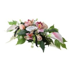 Aranjament floral pentru cimitir cu flori artificiale 40 cm