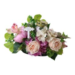 Aranjament floral pentru cimitir cu flori artificiale 40 cm