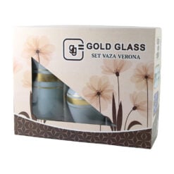 albastru cu auriu 27.5/21 cm - Gold Glass