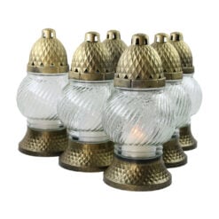 Set 6 candele din sticla pentru cimitir