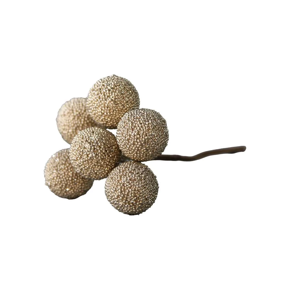 Pick decorativ cu bobite aurii 11 cm
