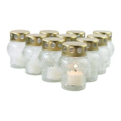 Set 10 candele din sticla pentru cimitir