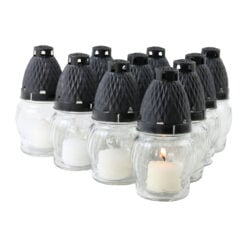 Set 10 candele din sticla pentru cimitir