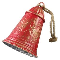 Clopotel decorativ de Craciun din metal 13.5x21 cm