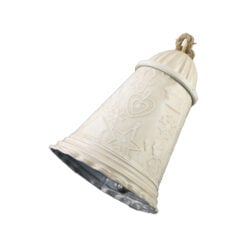 Clopotel decorativ de Craciun din metal 13.5x21 cm