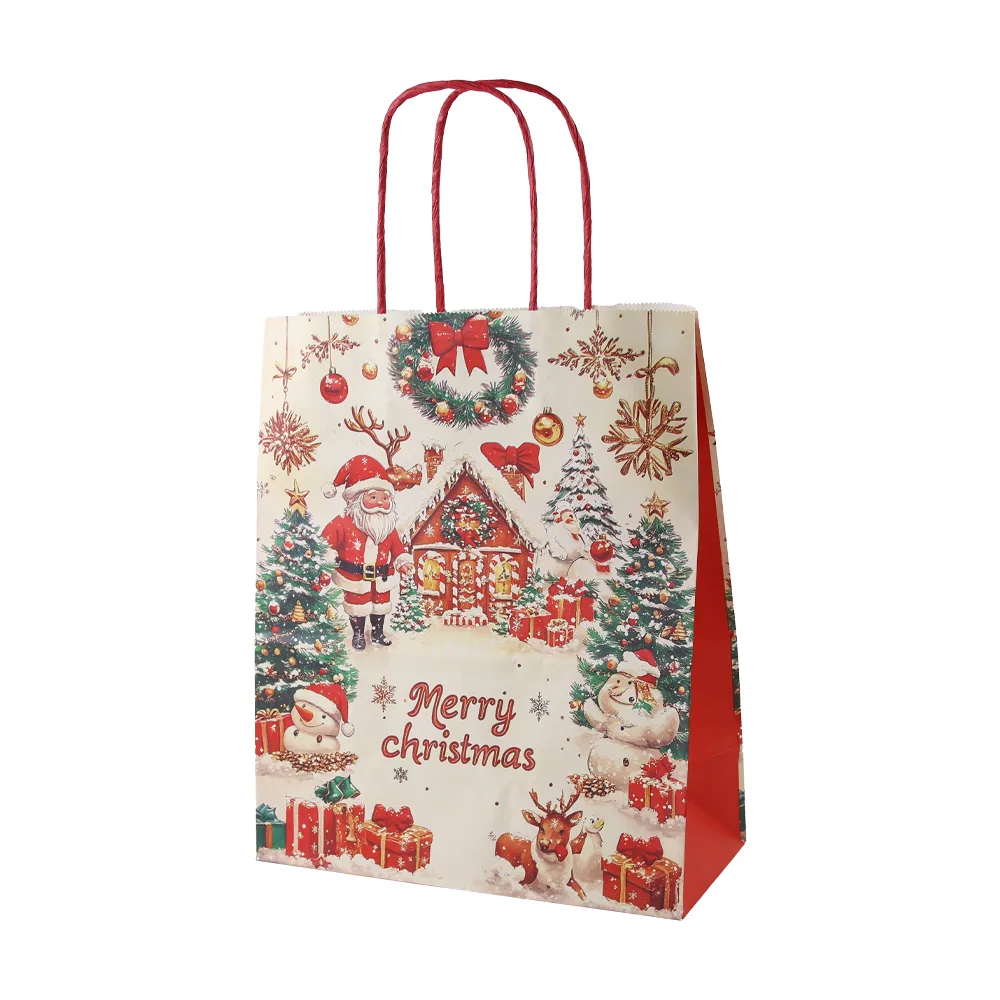 Punga cadou de Craciun din hartie 22x27 cm