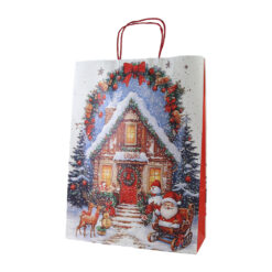 Punga cadou de Craciun din hartie 31x42 cm