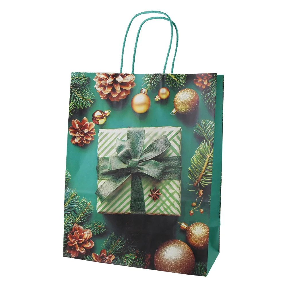 Punga cadou de Craciun din hartie 26x33 cm