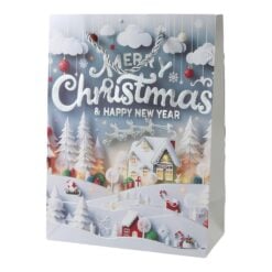 Punga cadou de Craciun 18x24 cm "Merry Christmas & Happy New Year"