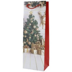 Punga cadou de Craciun pentru bauturi 12x35 cm