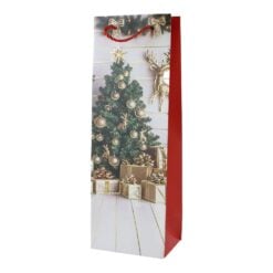 Punga cadou de Craciun pentru bauturi 12x35 cm